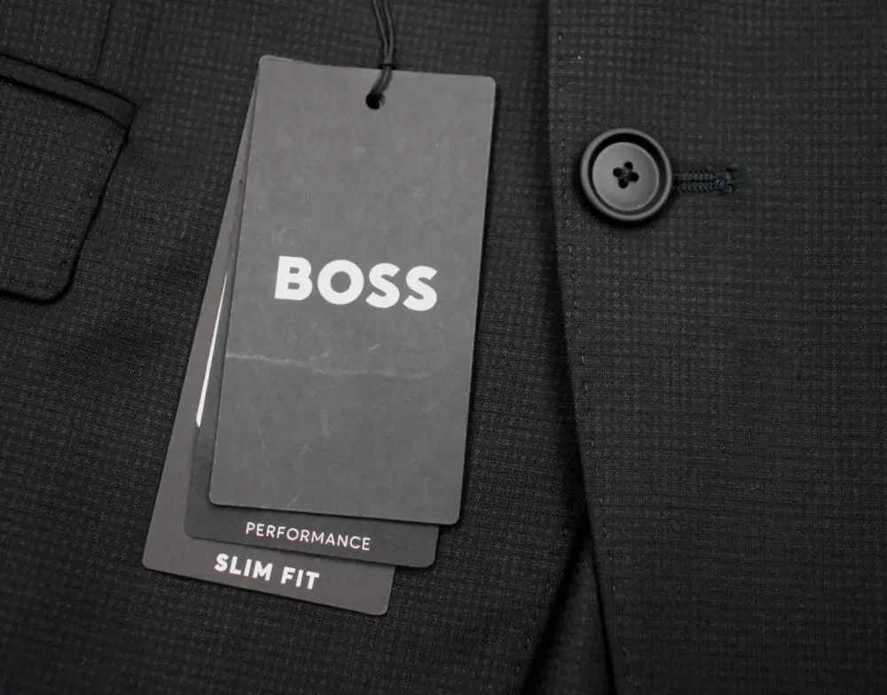 Hugo Boss Suit 34 R Mens Black Wool Slim Fit Neight Byte 2 Piece NWT 2 Button